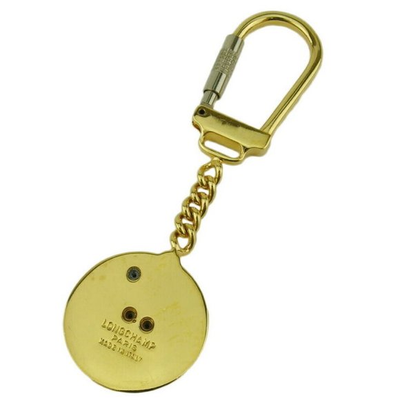 LONGCHAMP Keychain hose mark Gold & Silver hardware Auth Used L3533 - Picture 7 of 8
